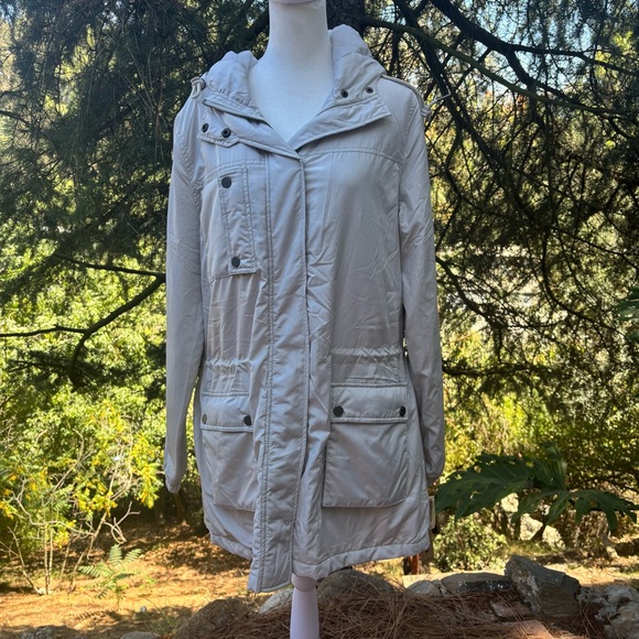 Dkny Jackets & Blazers - DKNY Gray Hooded Utility Jacket With Pockets NWT
